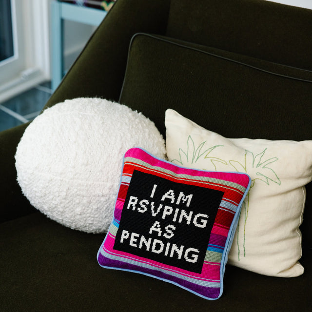 RSVP Needlepoint Pillow - Furbish Studio