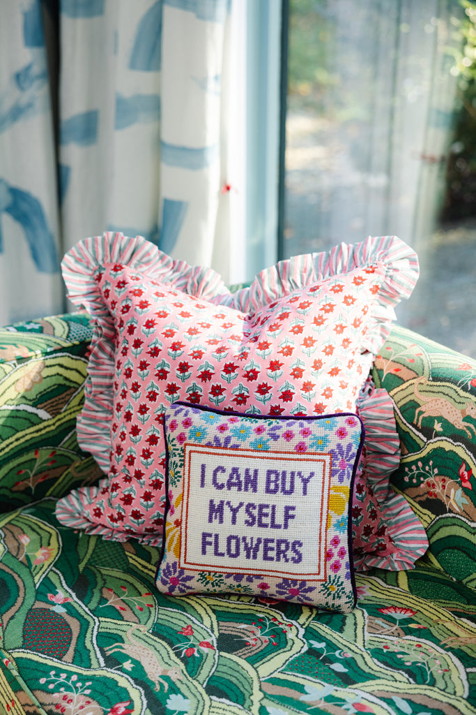 Flowers Needlepoint Pillow - Furbish Studio