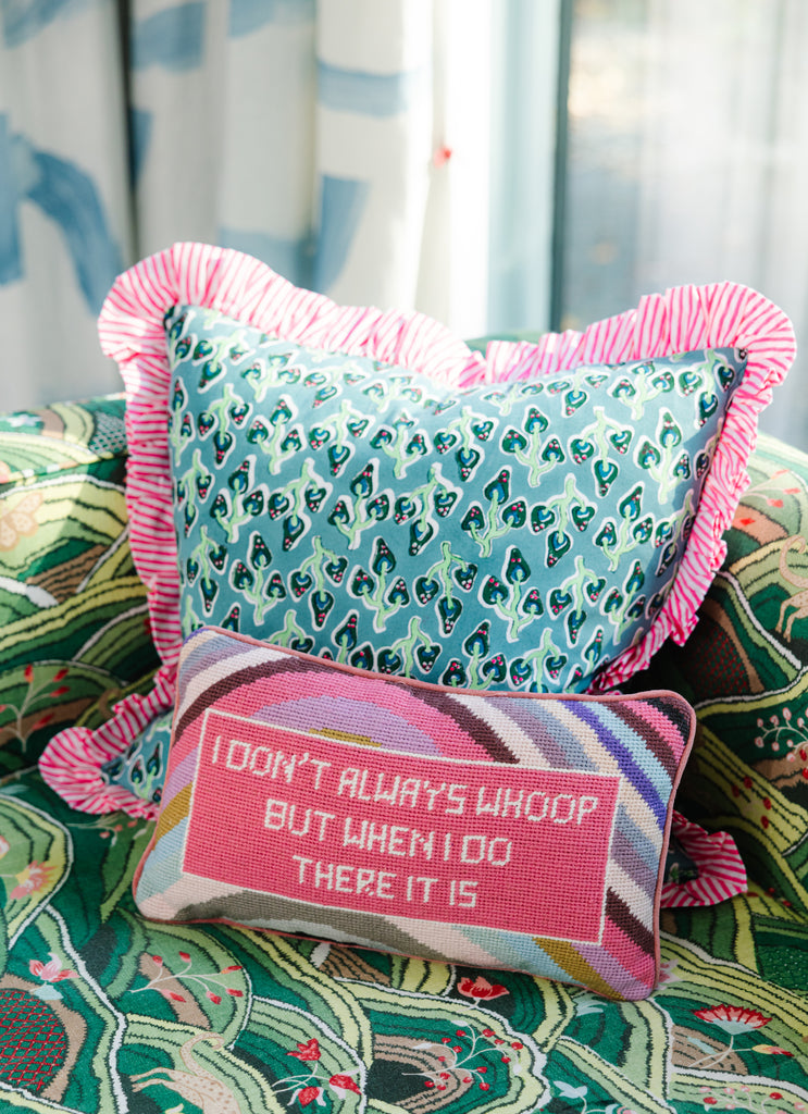 Whoop There It Is Needlepoint Pillow - Furbish Studio