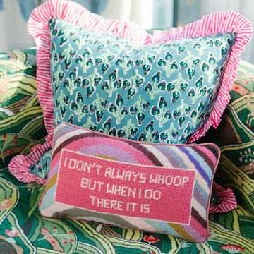 Whoop There It Is Needlepoint Pillow - Furbish Studio