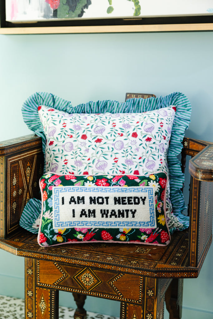 Furbish Studio - Why Go Big Needlepoint Pillow