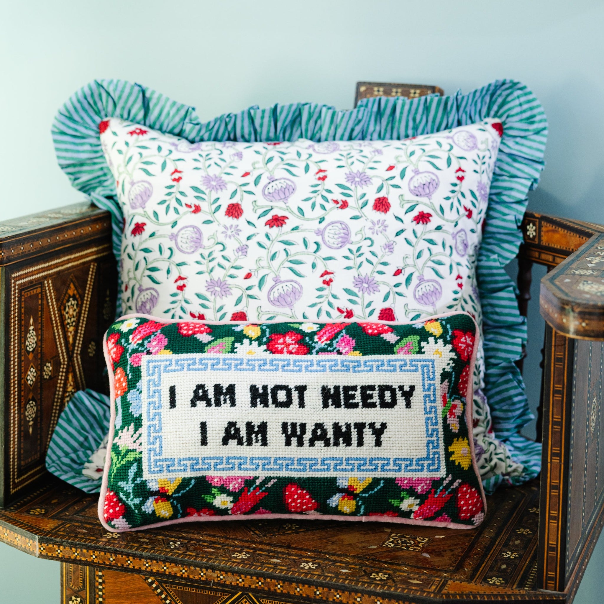 Furbish Studio Not Needy Needlepoint Pillow