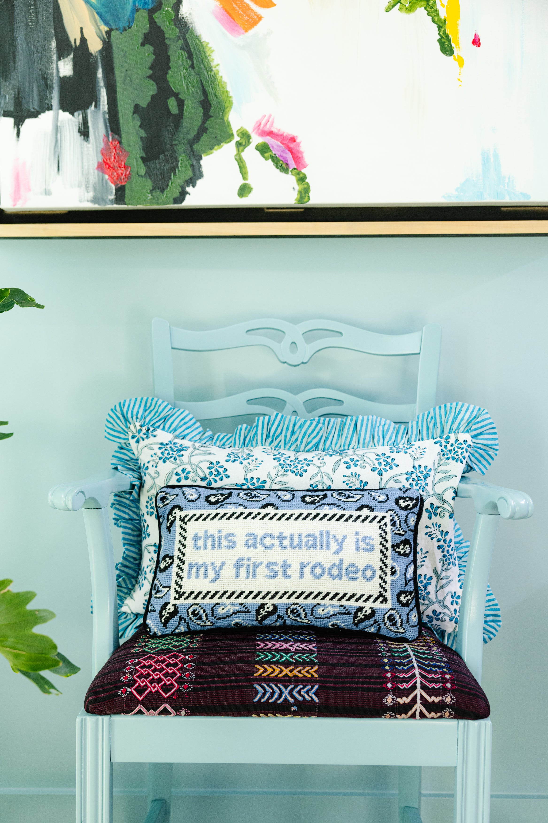 This Actually Is My First Rodeo Needlepoint Pillow – Furbish Studio
