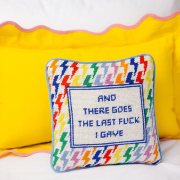 And There Goes Needlepoint Pillow - Furbish Studio