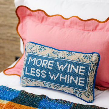 More Wine Needlepoint Pillow - Furbish Studio