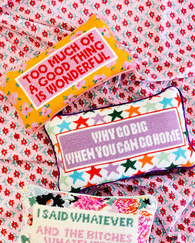 Too Much Needlepoint Pillow - Furbish Studio