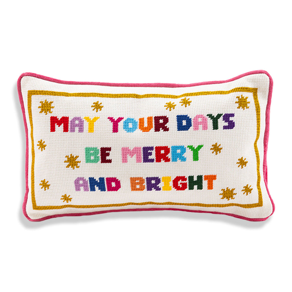 Merry & Bright Needlepoint Pillow - Furbish Studio