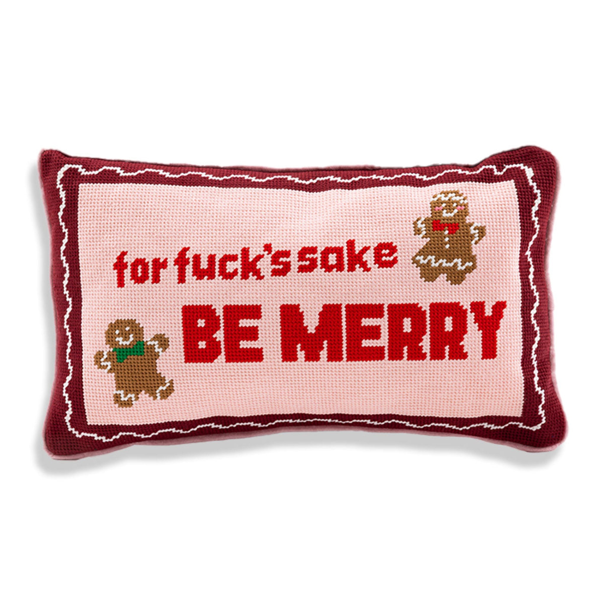 For Fuck's Sake Be Merry Needlepoint Pillow – Furbish Studio