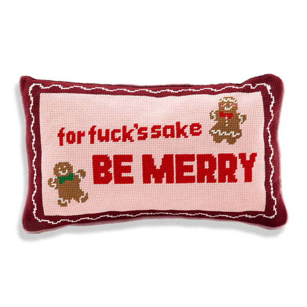 For Fuck's Sake Be Merry Needlepoint Pillow – Furbish Studio