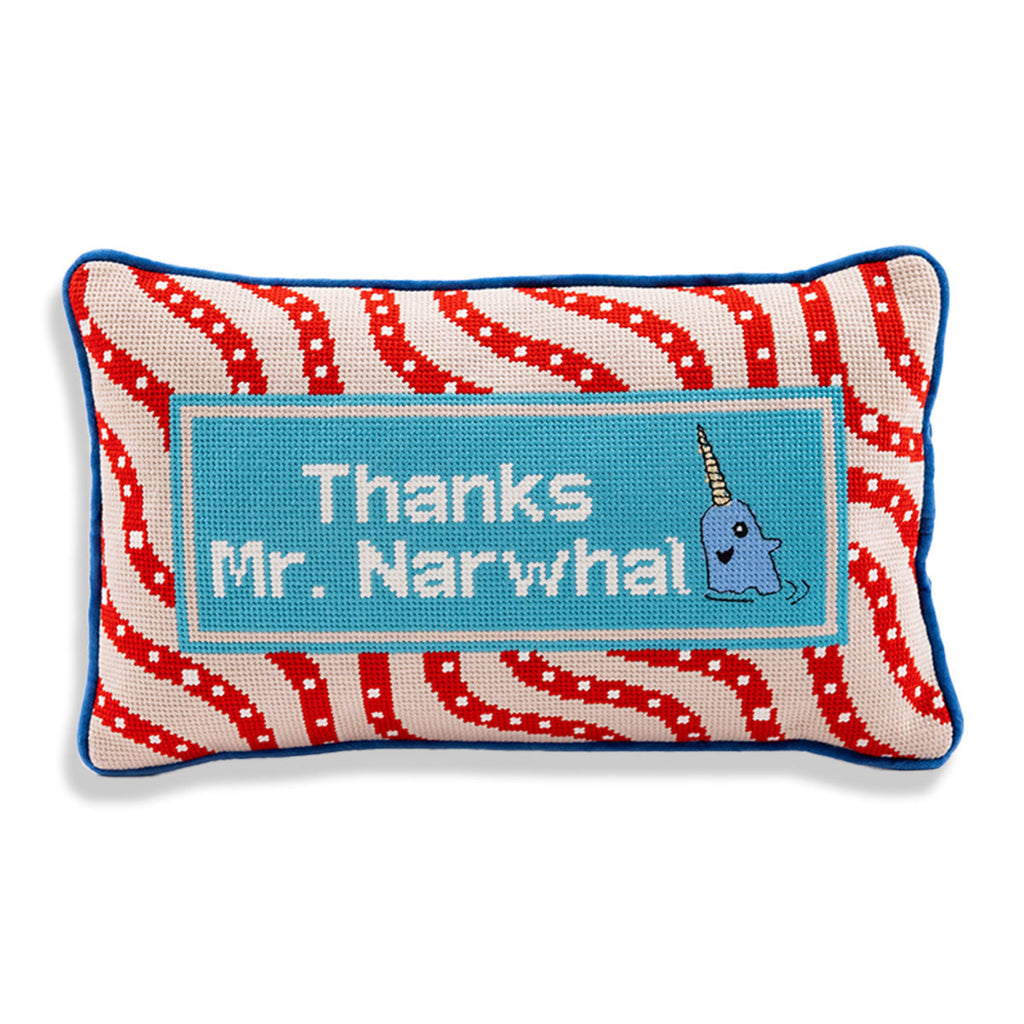Narwhal Needlepoint Pillow - Furbish Studio