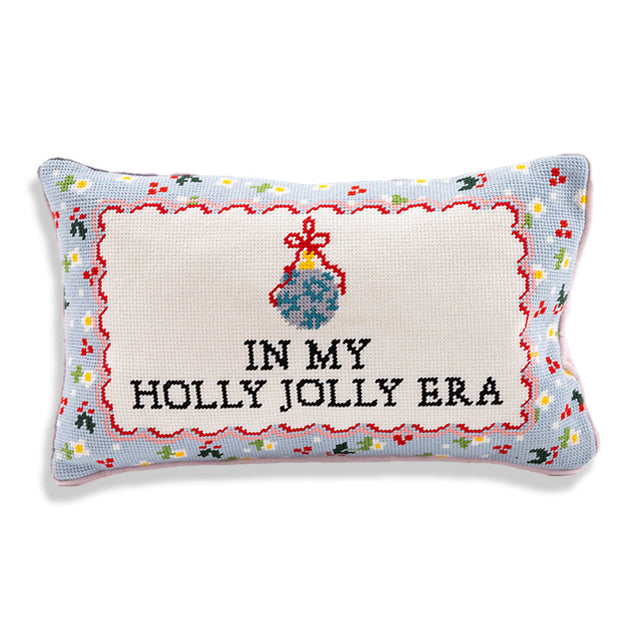 Holly Jolly Era Needlepoint Pillow - Furbish Studio