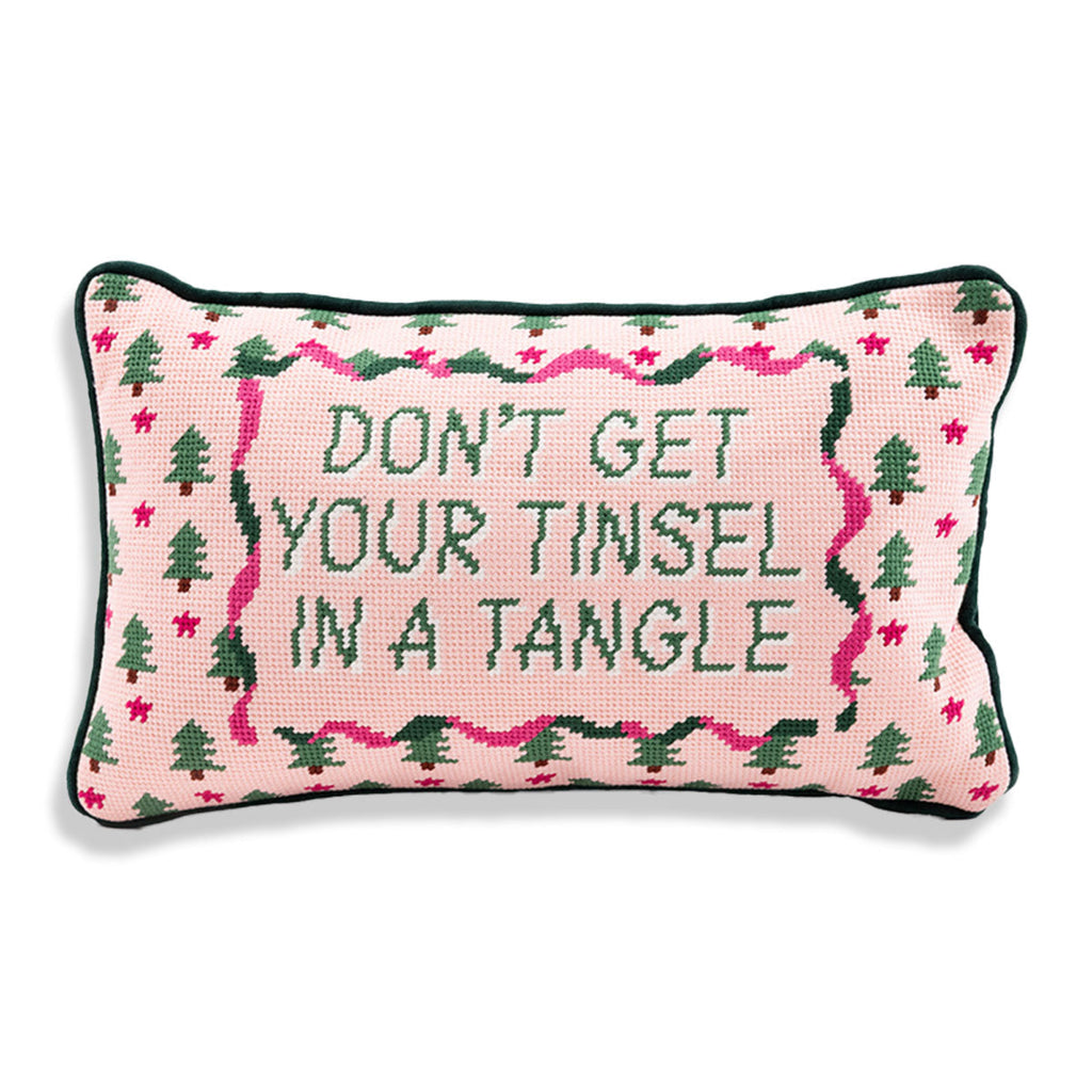 Tinsel in a Tangle Needlepoint Pillow - Furbish Studio
