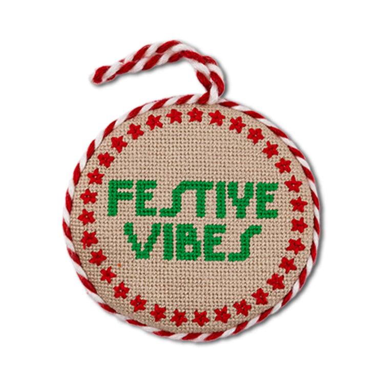 Needlepoint Ornament - Festive Vibes - Furbish Studio