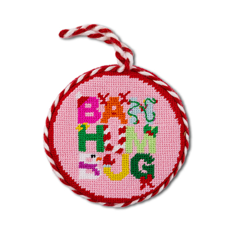 Needlepoint Ornament - Bah Humbug - Furbish Studio