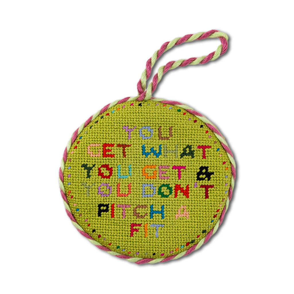 Needlepoint Ornament - Get What You Get - Furbish Studio
