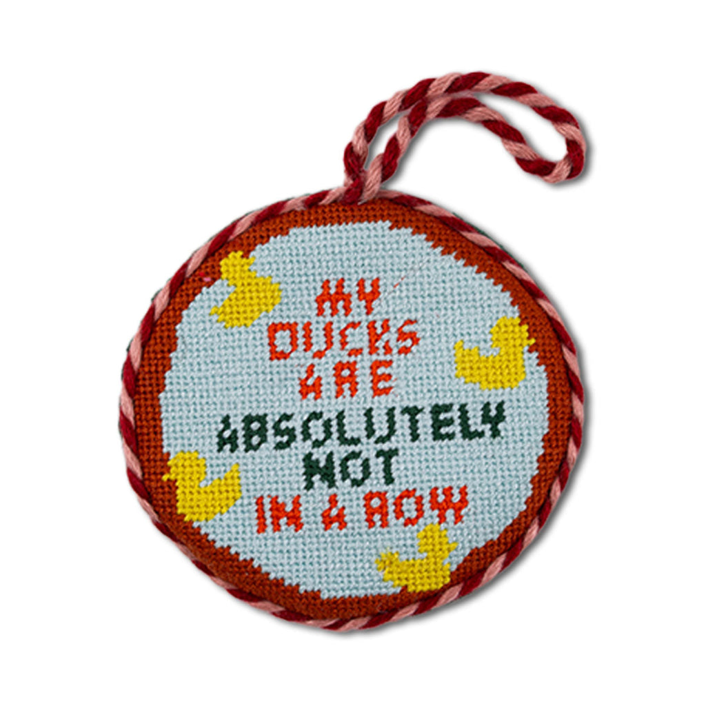Needlepoint Ornament - Ducks in a Row - Furbish Studio