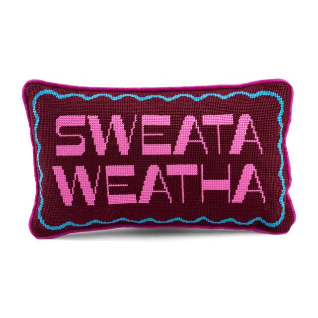 Sweata Weatha Needlepoint Pillow - Furbish Studio