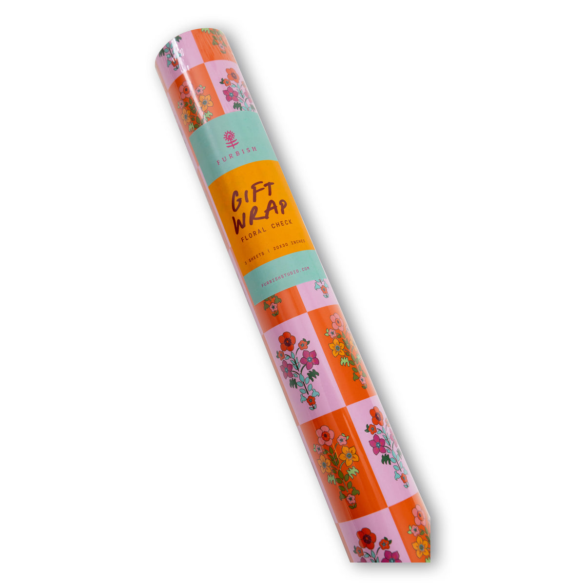 Wrapping Paper Sheets - Floral Check - Furbish Studio