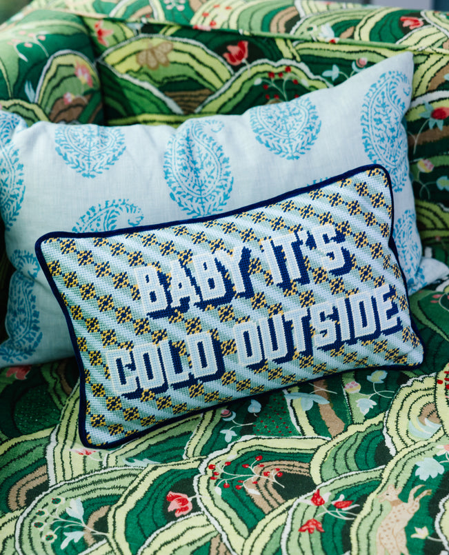 Baby It's Cold Outside Needlepoint Pillow - Furbish Studio