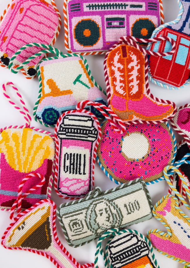 Needlepoint Icon Ornament - Chill Pill - Furbish Studio
