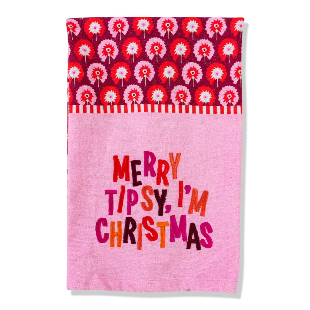Merry Tipsy Dish Towel - Furbish Studio