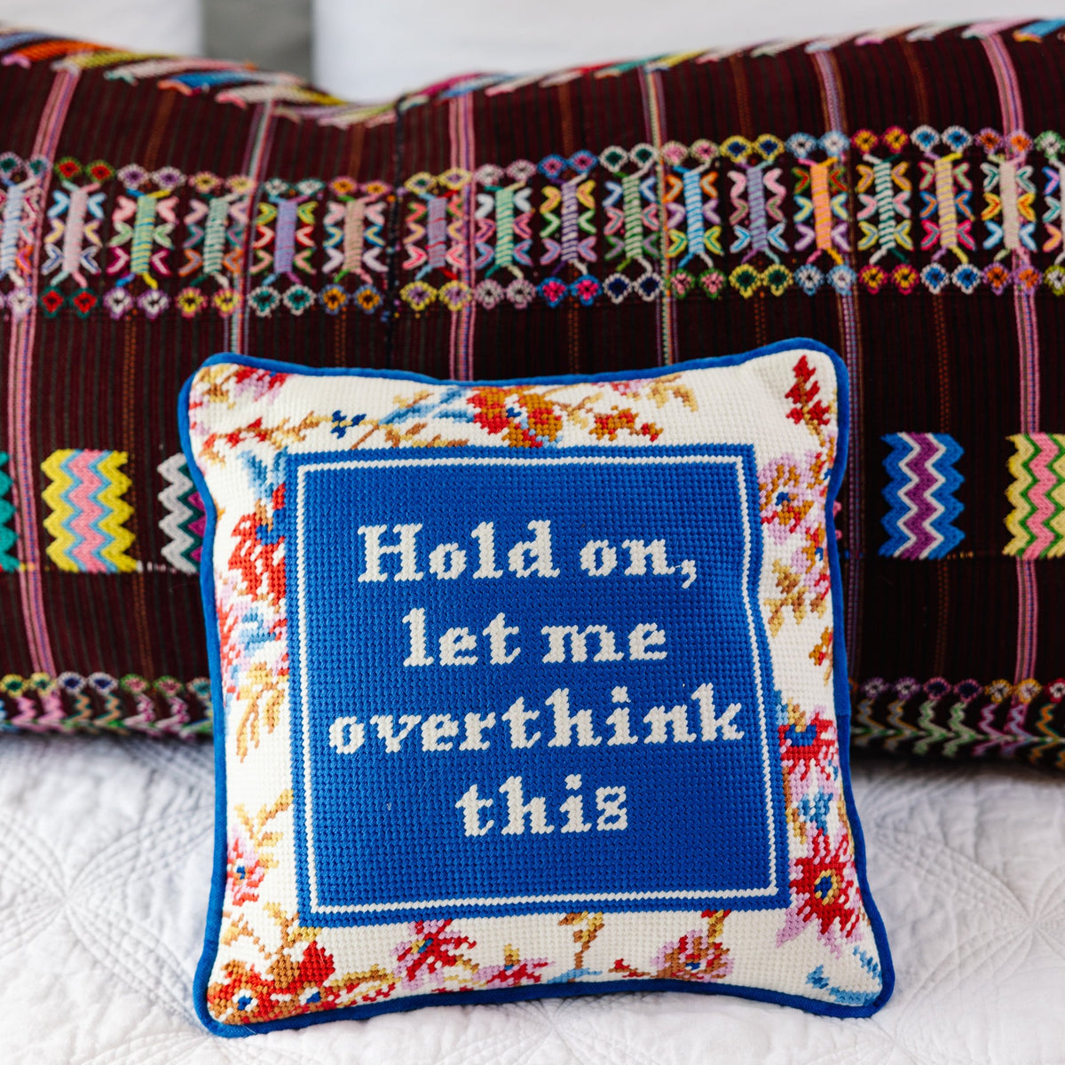 Overthink Needlepoint Pillow - Furbish Studio