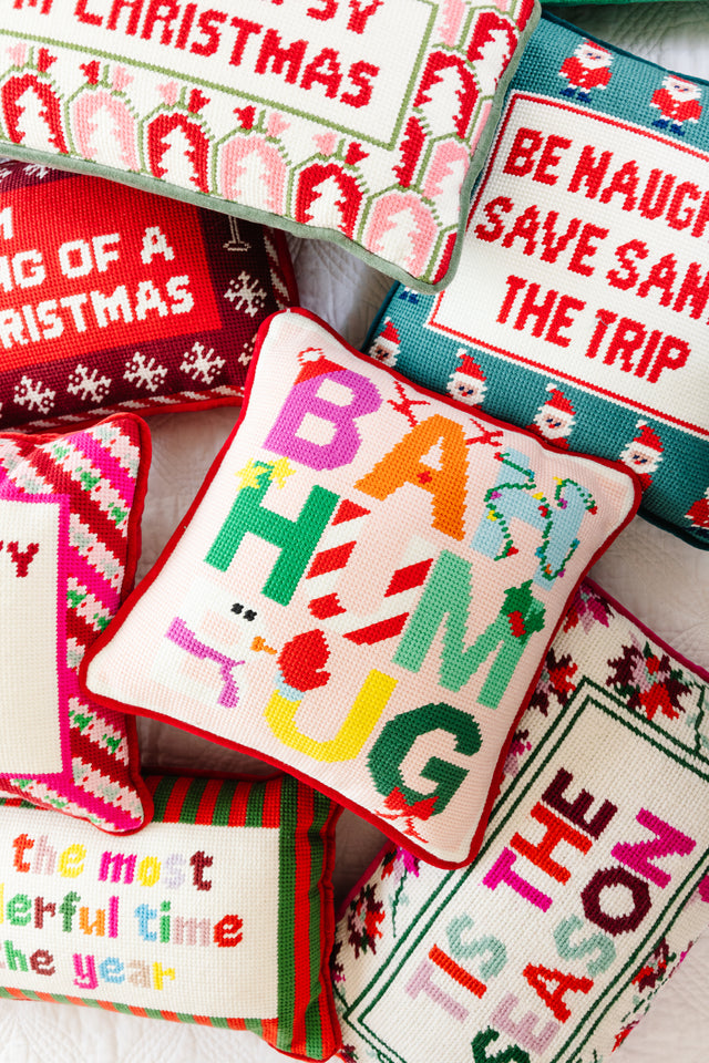 Bah Humbug Needlepoint Pillow - Furbish Studio