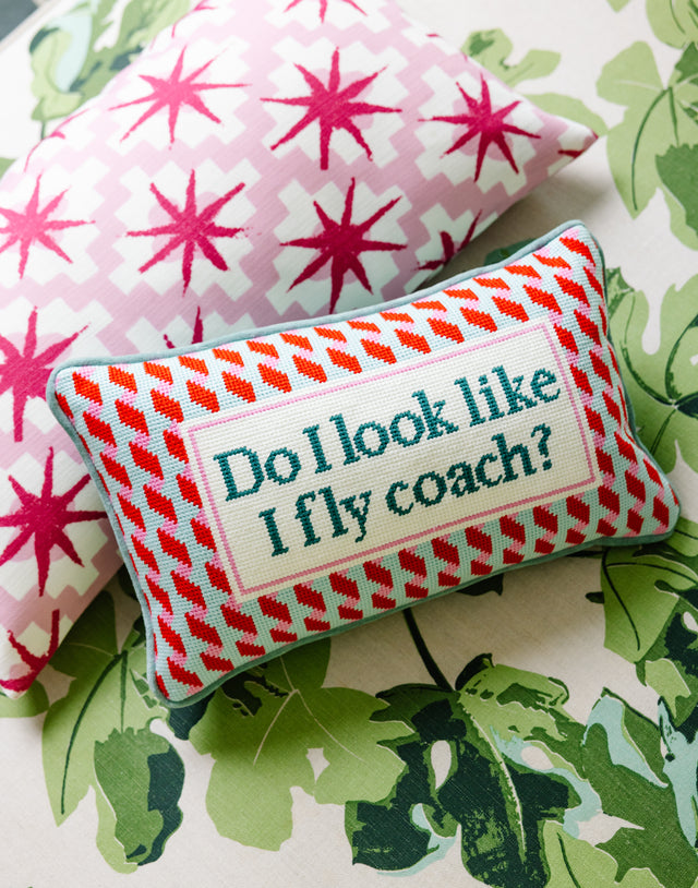 Fly Coach Needlepoint Pillow - Furbish Studio