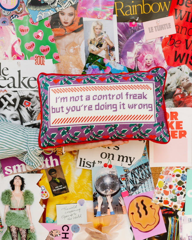 Control Freak Needlepoint Pillow - Furbish Studio
