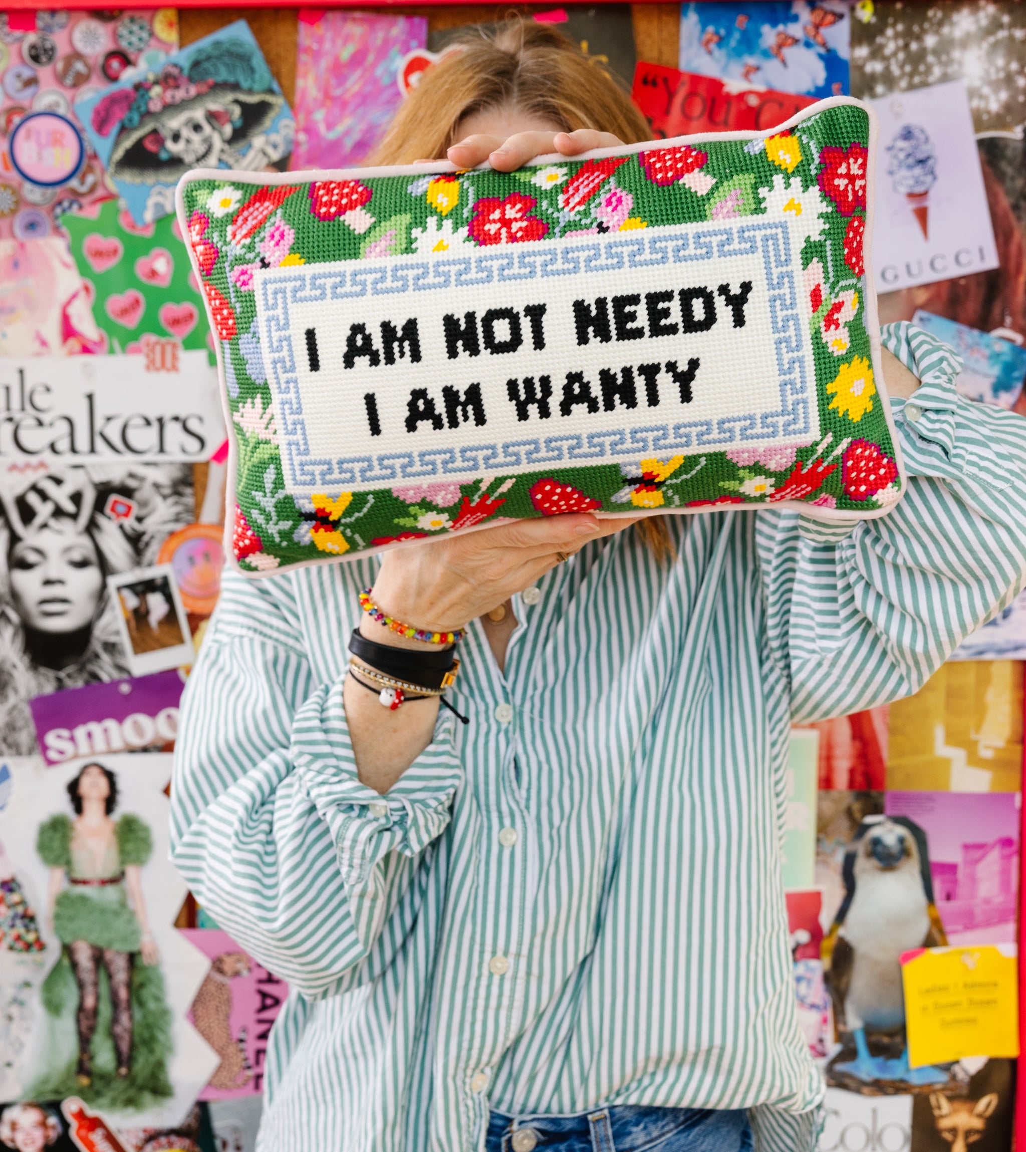 Furbish Studio - Not Needy Needlepoint Pillow