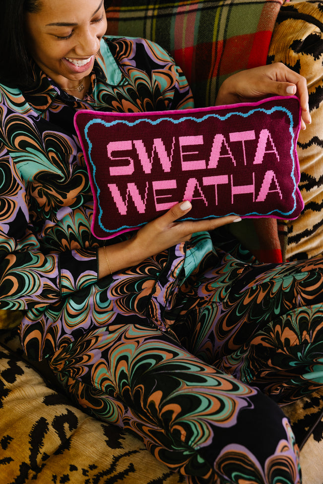 Sweata Weatha Needlepoint Pillow - Furbish Studio