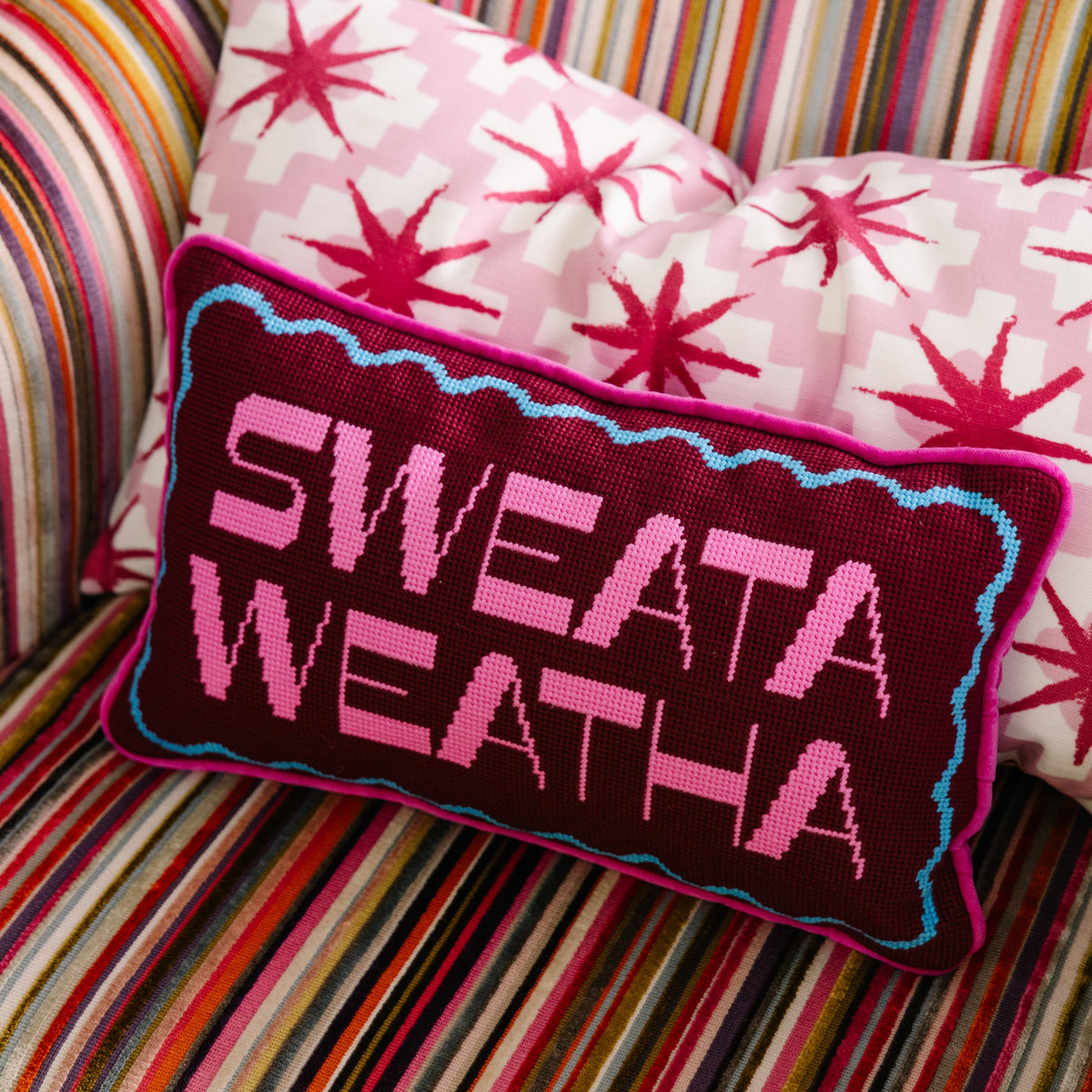 Sweata Weatha Needlepoint Pillow - Furbish Studio