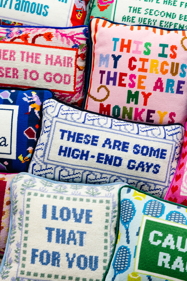 High-End Gays Needlepoint Pillow - Furbish Studio