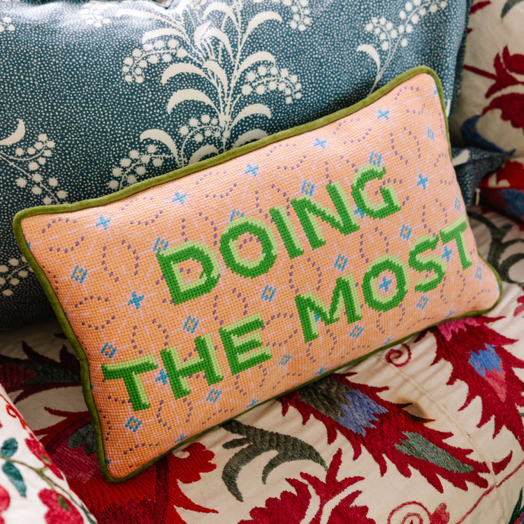 Doing the Most Needlepoint Pillow - Furbish Studio