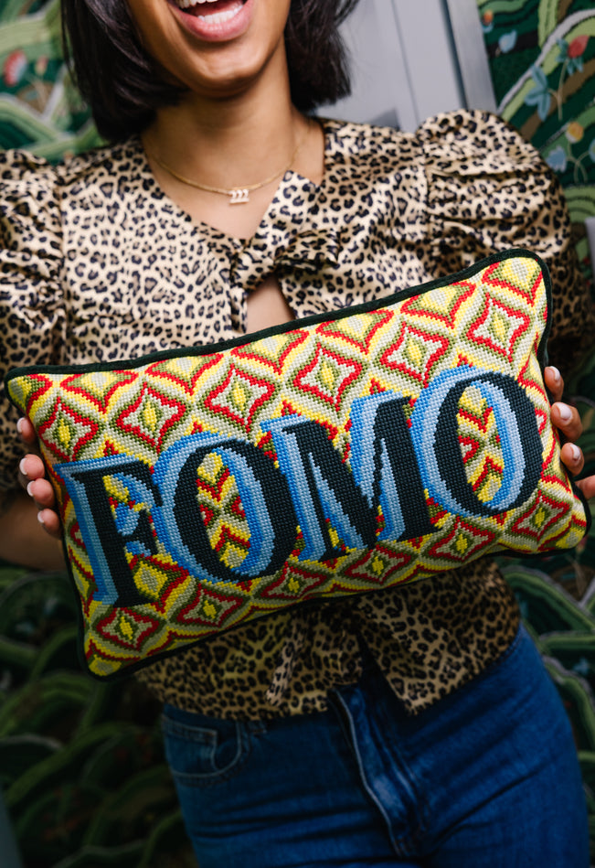 FOMO Needlepoint Pillow - Furbish Studio
