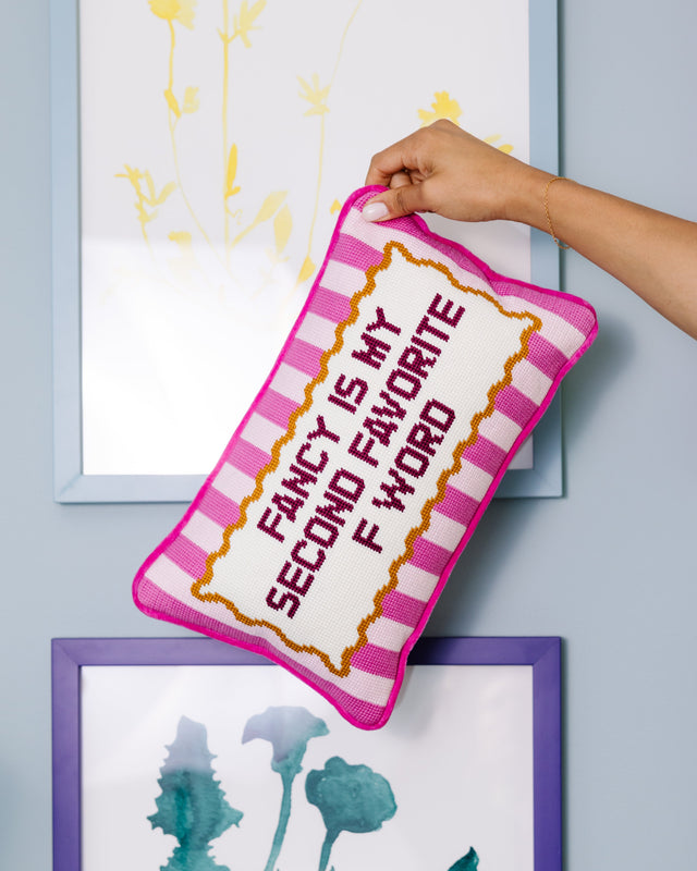 Fancy Needlepoint Pillow - Furbish Studio