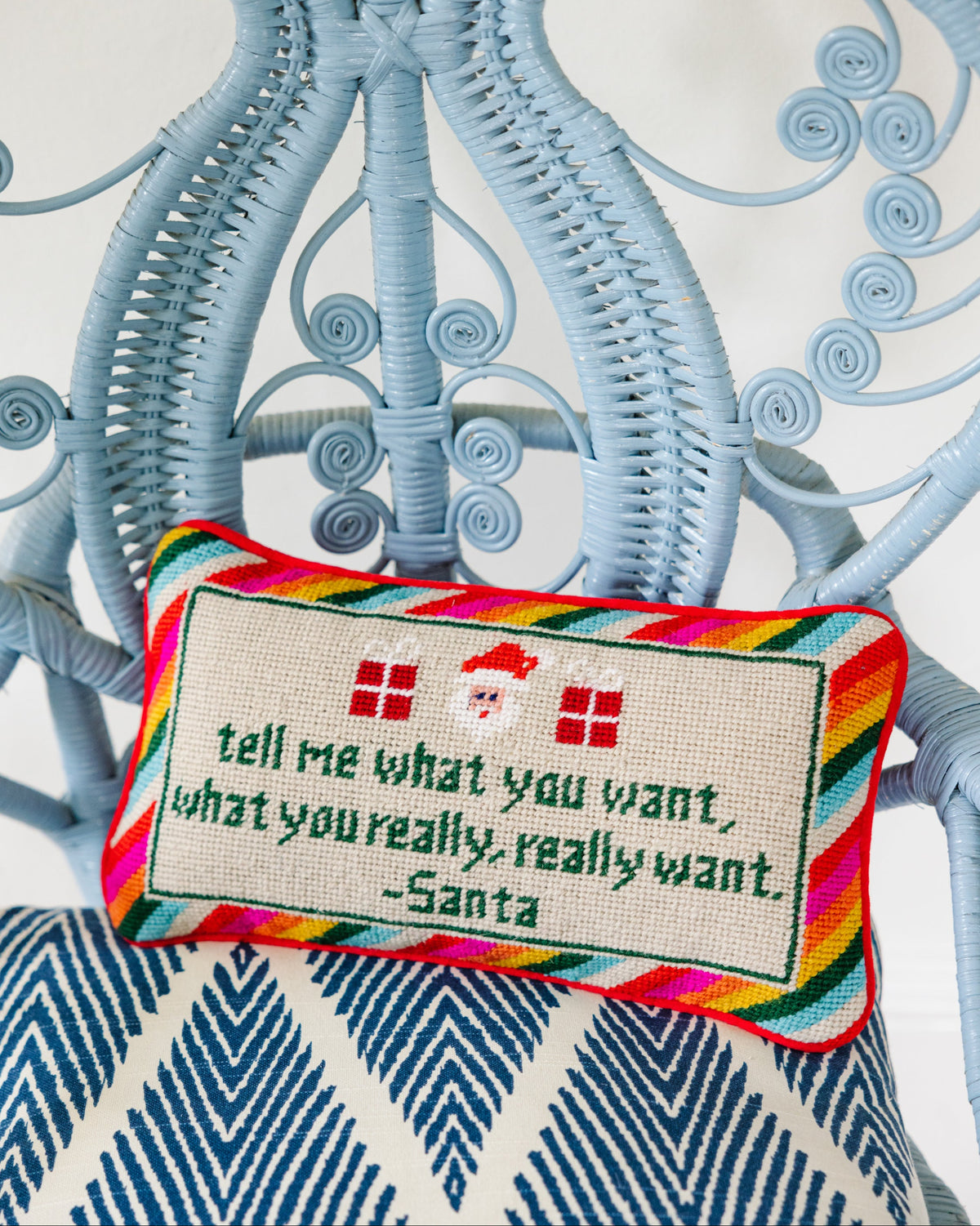 Tell Me What You Want Needlepoint Pillow - Furbish Studio