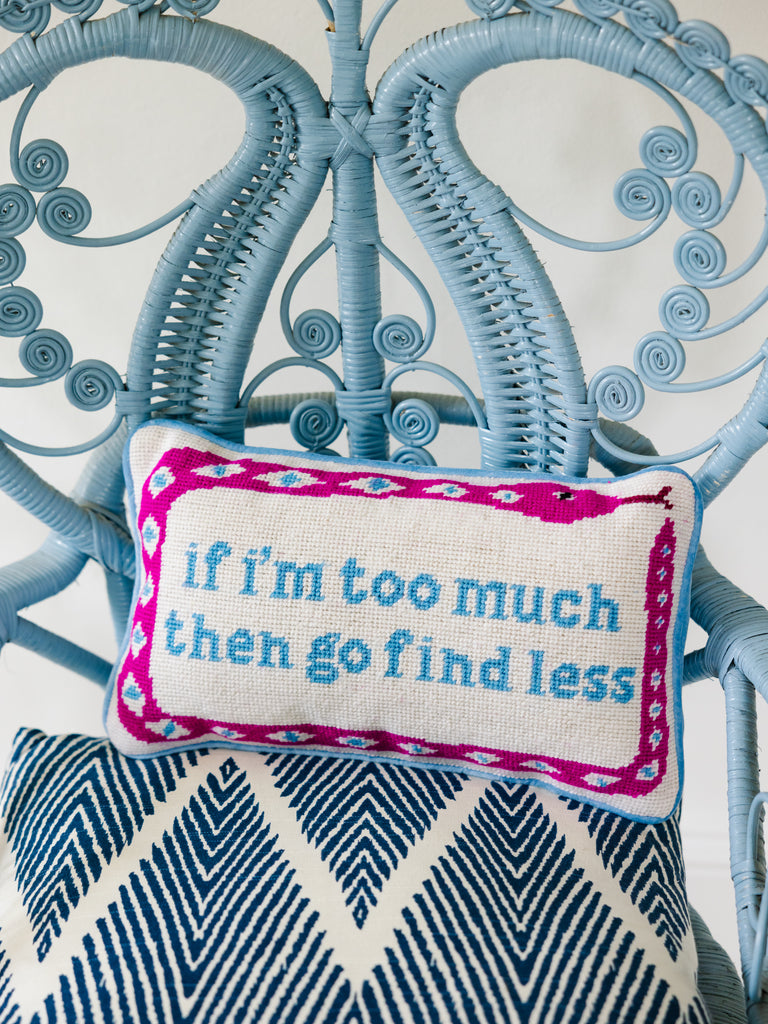 Go Find Less Needlepoint Pillow - Furbish Studio