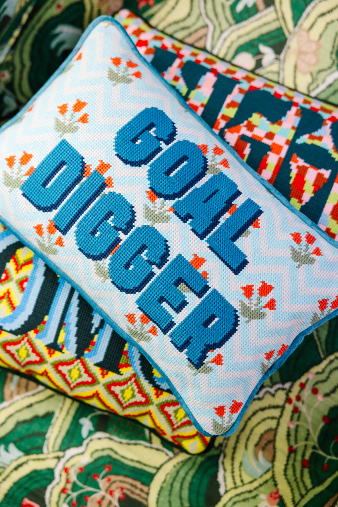 Goal Digger Needlepoint Pillow - Furbish Studio