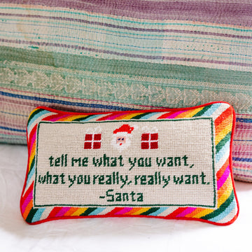 Tell Me What You Want Needlepoint Pillow - Furbish Studio