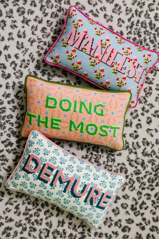 Manifest Needlepoint Pillow - Furbish Studio