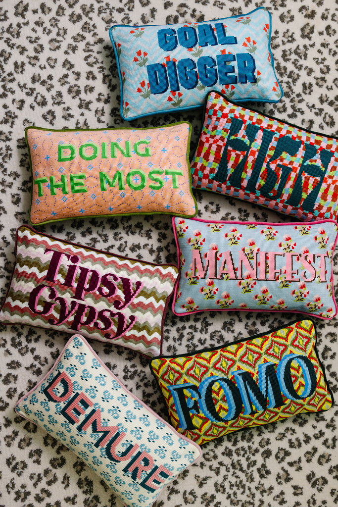 FOMO Needlepoint Pillow - Furbish Studio