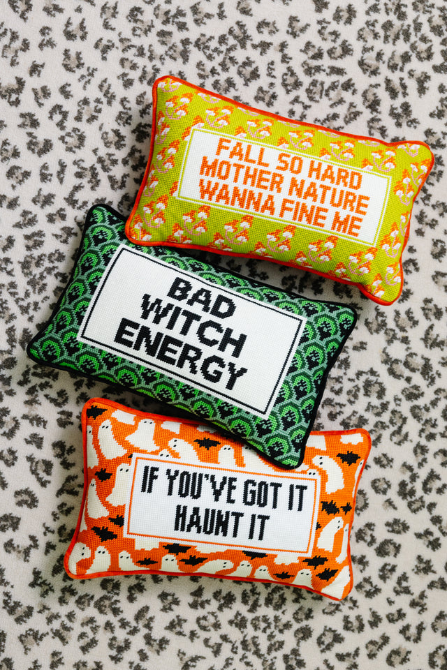 Bad Witch Energy Needlepoint Pillow - Furbish Studio