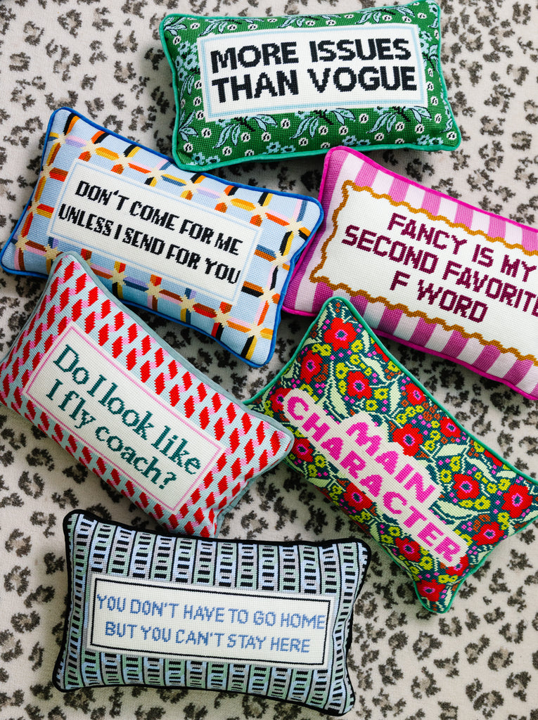 Can't Stay Here Needlepoint Pillow - Furbish Studio