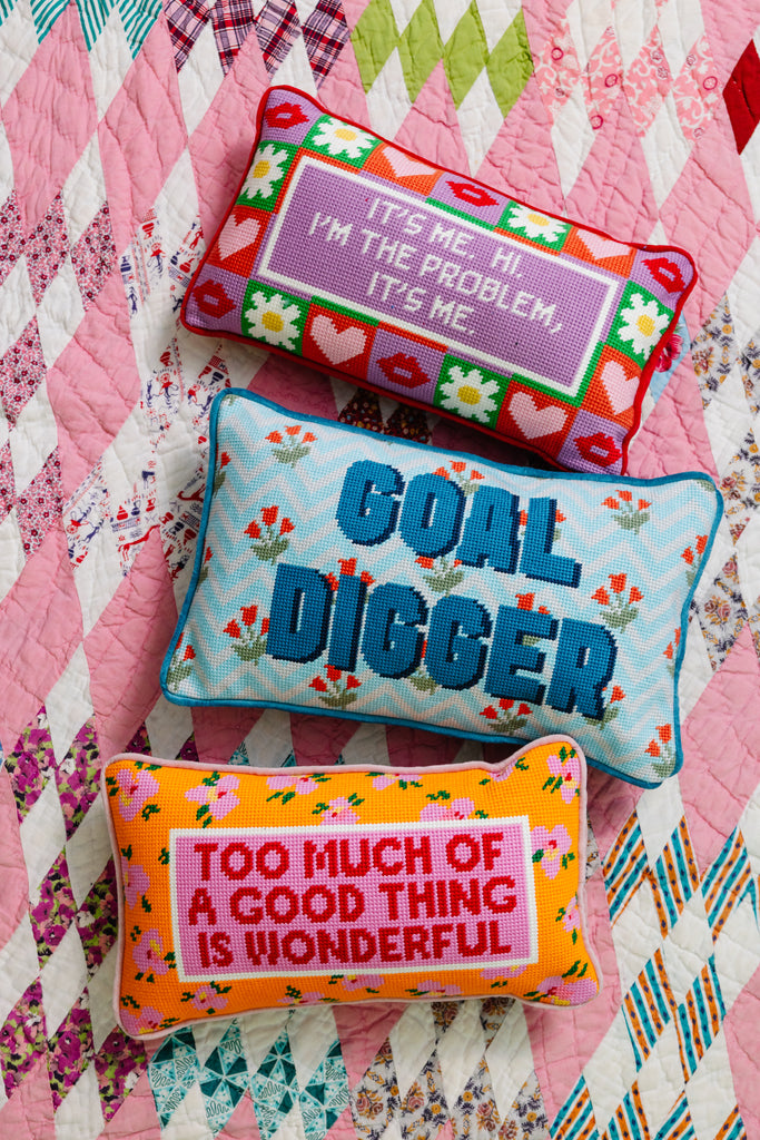 Goal Digger Needlepoint Pillow - Furbish Studio