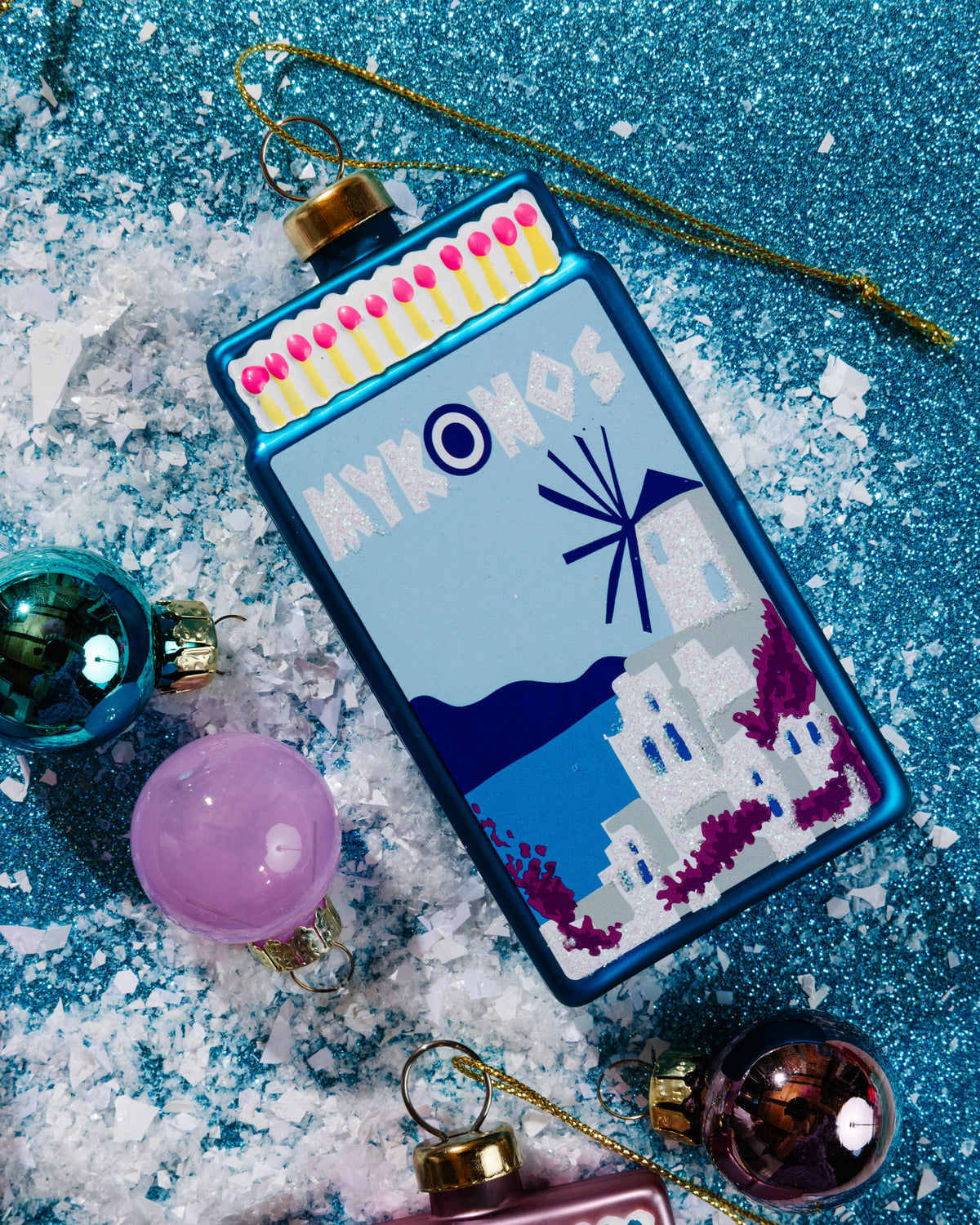 Matchbook Ornament - Mykonos - Furbish Studio