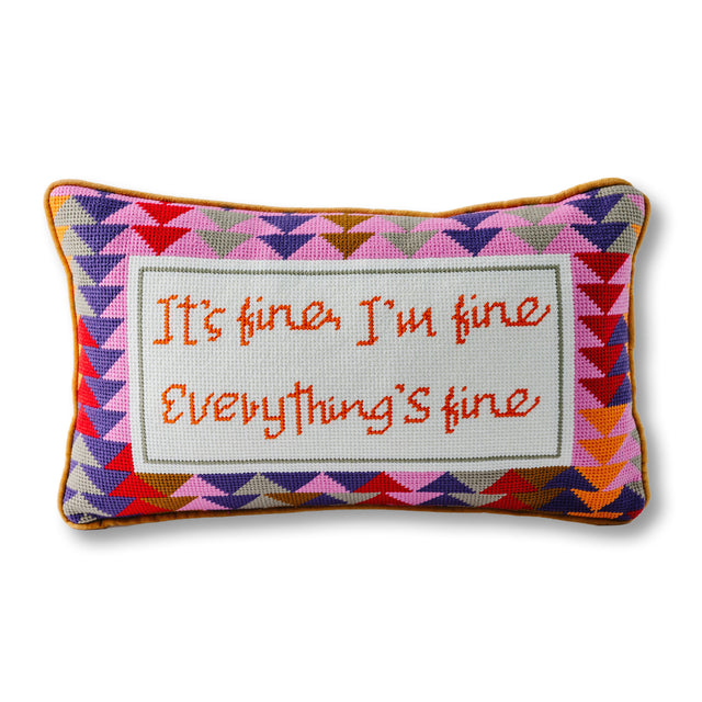 Everything's Fine Needlepoint Pillow - Furbish Studio