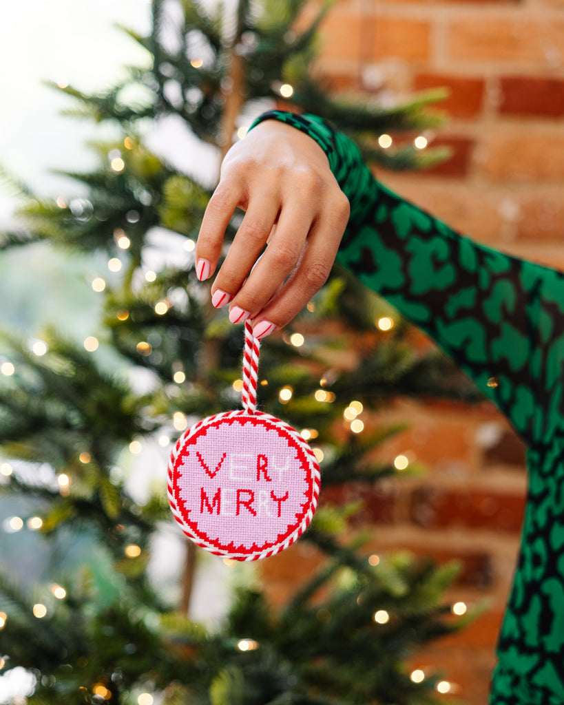 Needlepoint Ornament - Very Merry - Furbish Studio