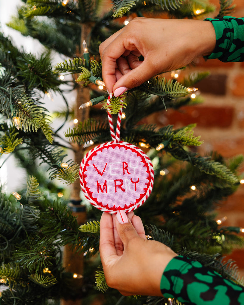 Needlepoint Ornament - Very Merry - Furbish Studio