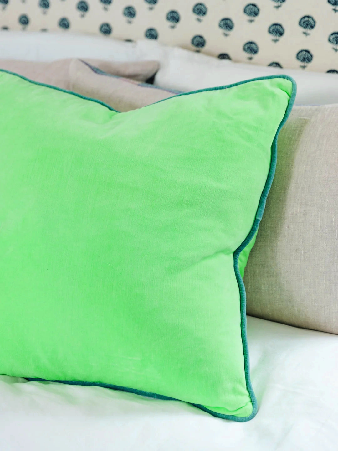 Lime green lumbar pillow best sale